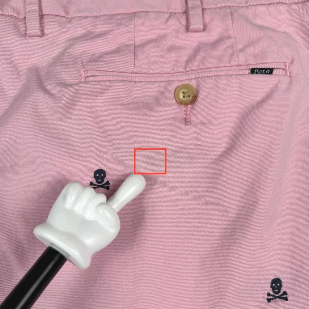 Polo Ralph Lauren Chino Shorts Mens 40 Pink Skull Crossbones AOP Embroidered